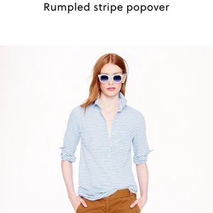 Long Sleeve Shirt J Crew Rumpled Striped Popover